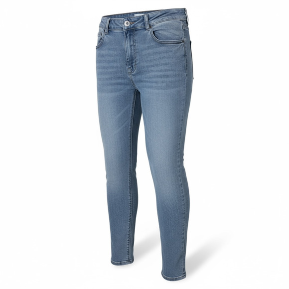 H&M Women's Skinny Jeans Size 12 High Rise Light Wash Stretch Denim Pants - Picture 1 of 6